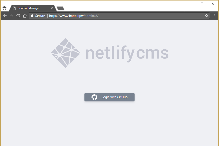 Netlify CMS Management Page