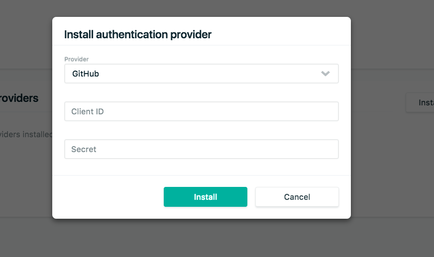 Install Authentication Provider